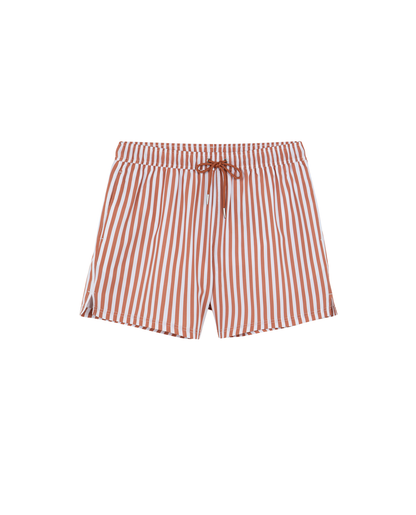 Front View Of Shore Thing  5" Swim Trunks | white-terracotta