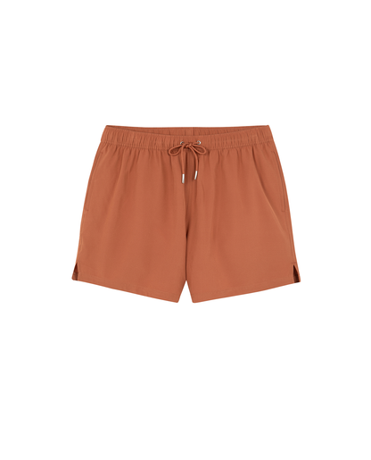 Front View Of Shore Thing  5" Swim Trunks | terracotta