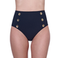 Gottex Montecarlo High Waist Bikini Bottom with Buttons Details | Gottex Montecarlo Black