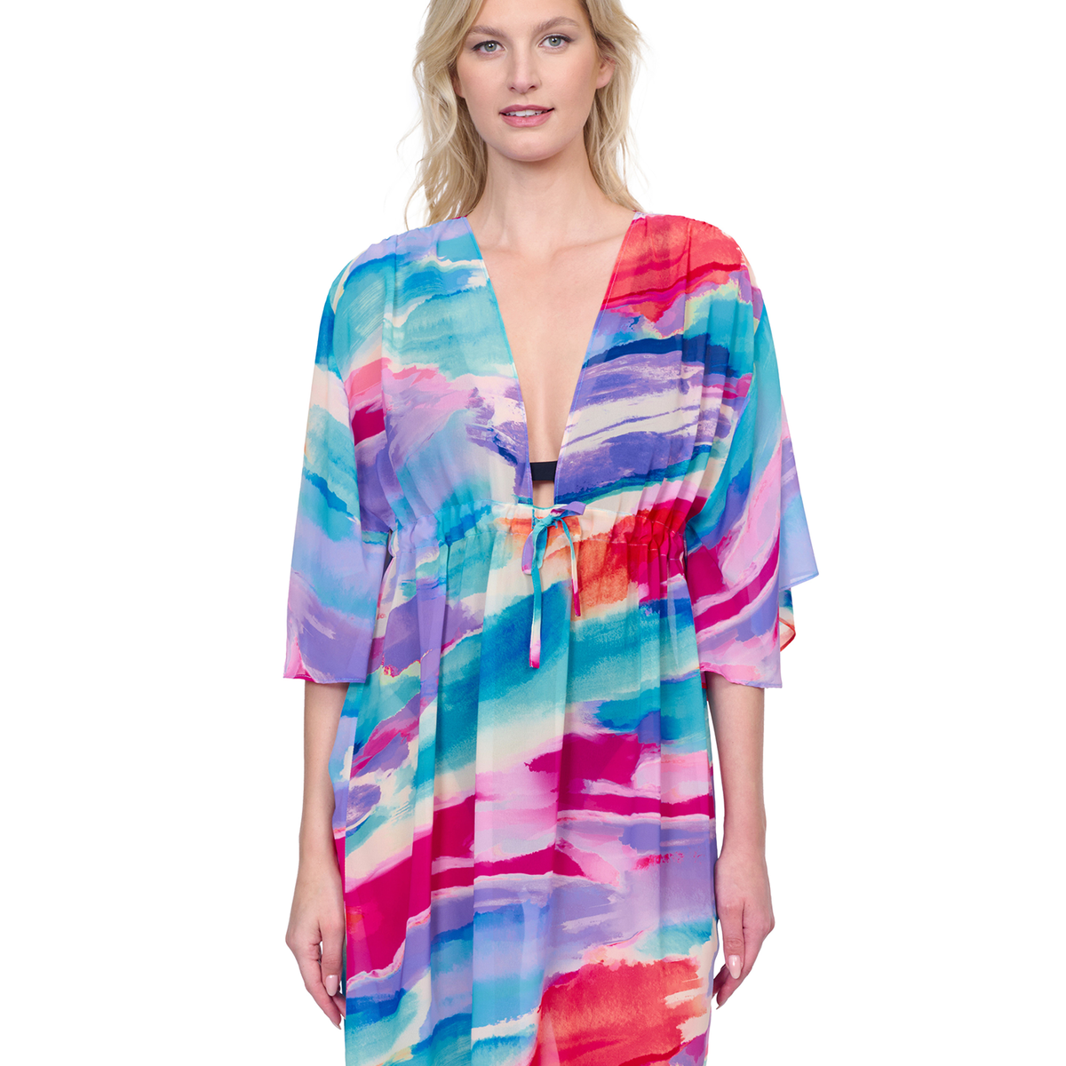 Palma De Mallorca V Neck Beach Dress with Adjustable Tie Gottex