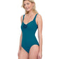 Maillot de bain une pièce à encolure carrée et à couverture intégrale Rose Bud de Gottex