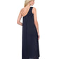 Back View Of Gottex Rose Bud One Shoulder Sarong Dress Cover Up | GOTTEX ROSE BUD BLACK