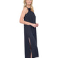 Side View Of Gottex Rose Bud One Shoulder Sarong Dress Cover Up | GOTTEX ROSE BUD BLACK