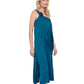 Side View Of Gottex Rose Bud One Shoulder Sarong Dress Cover Up | GOTTEX ROSE BUD TEAL