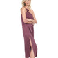 Side View Of Gottex Rose Bud One Shoulder Sarong Dress Cover Up | GOTTEX ROSE BUD MAUVE