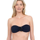 Alternate Front View Of Gottex Rose Bud Halter Bandeau Bikini Top | GOTTEX ROSE BUD BLACK