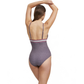 Back View Of Luma Retro Touch V Neck One Piece | Multi-Plum