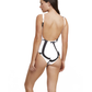 Back View Of Luma Signature Square Neck Tank One Piece | Black / Cream