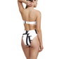 Back View Of Luma Signature Bandeau Tube Bikini Top | Black / Cream