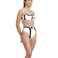Side View Of Luma Signature Bandeau Tube Bikini Top | Black / Cream