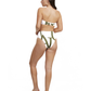 Back View Of Luma Signature Bandeau Tube Bikini Top | Olive / Cream