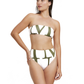 Front View Of Luma Signature Bandeau Tube Bikini Top | Olive / Cream