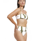 Side View Of Luma Signature Bandeau Tube Bikini Top | Olive / Cream