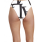 Back View Of Luma Signature High Waist Bikini Bottom | Black / Cream