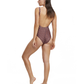 Back View Of Luma Vintage Charm Square Neck Tank One Piece | Purple-Bronze