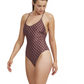 Side View Of Luma Vintage Charm Scoop Neck Halter One Piece | Purple-Bronze