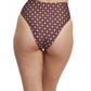 Back View Of Luma Vintage Charm High Waist Swim Bottom | Purple-Bronze