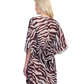 Back View Of Gottex Wildest Dream V Neck Beach Dress Adjustable Straps Swim Cover up | Gottex Wildest Dream Brown Multi
