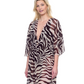 Side View Of Gottex Wildest Dream V Neck Beach Dress Adjustable Straps Swim Cover up | Gottex Wildest Dream Brown Multi