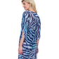 Back View Of Gottex Wildest Dream V Neck Beach Dress Adjustable Straps Swim Cover up | Gottex Wildest Dream Blue Multi