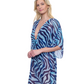 Side View Of Gottex Wildest Dream V Neck Beach Dress Adjustable Straps Swim Cover up | Gottex Wildest Dream Blue Multi