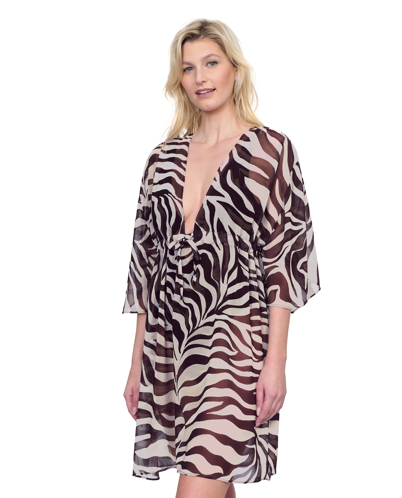 Gottex Wildest Dream V Neck Beach Dress Adjustable Straps Swim Cover Up | Gottex Wildest Dream Brown Multi
