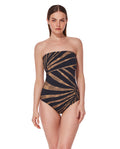 Desert Queen Bandeau One Piece  -Blk/brwn