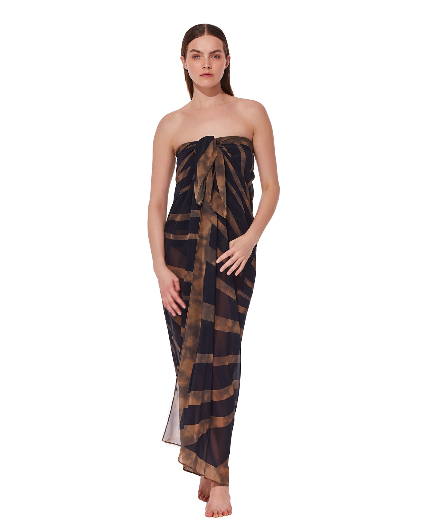 Desert Queen Pareo Cover-Up - Blk/brwn