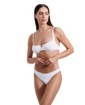 Emanuelle Textured Underwire Bikini Top-White