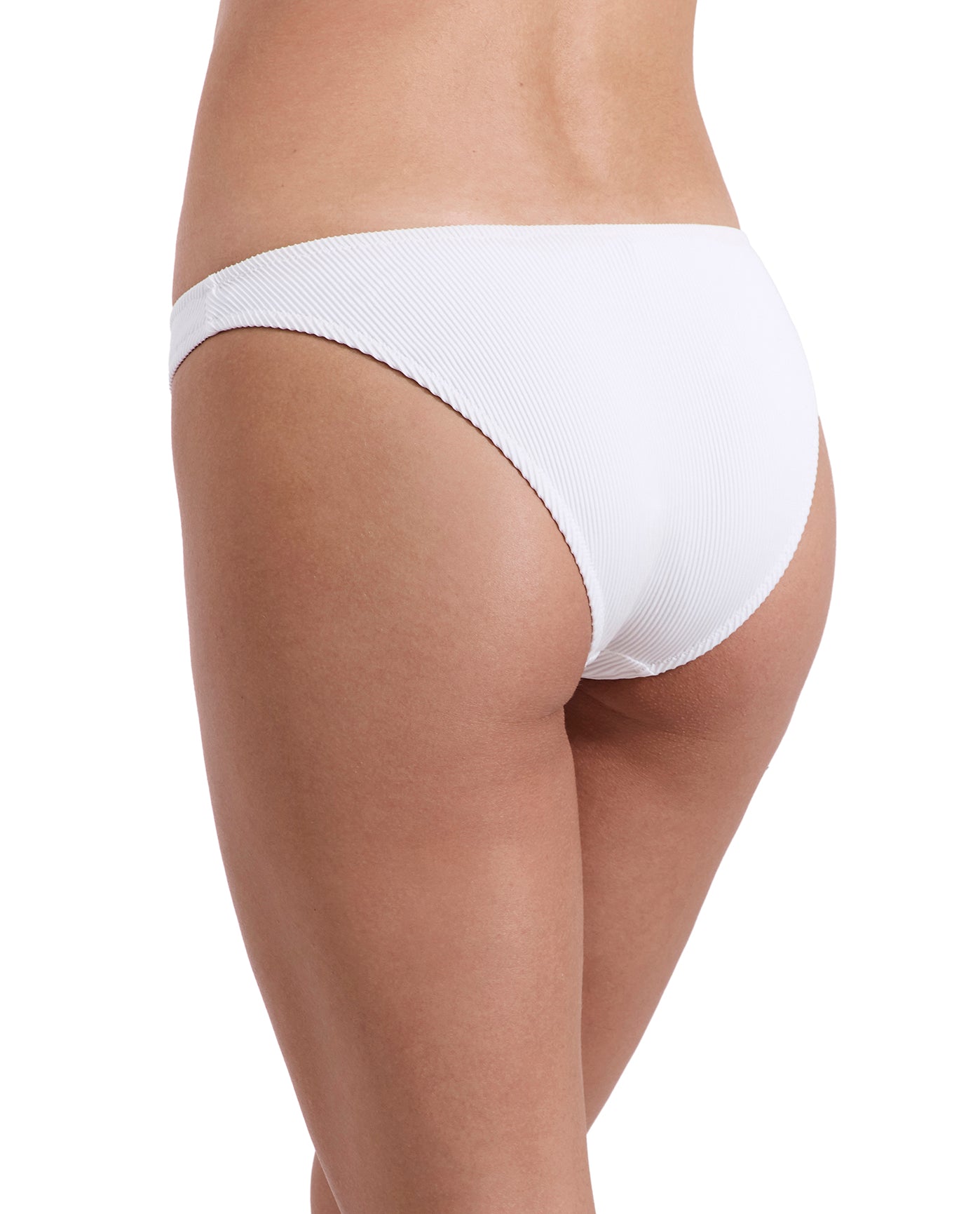 Emanuelle Textured High Leg Bikini Bottom-White