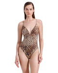 Jasper Deep Plunge V Wire One Piece-Leopard