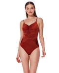 Mademoiselle V Neck Ruched One Piece