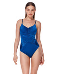 Mademoiselle V Neck Ruched One Piece