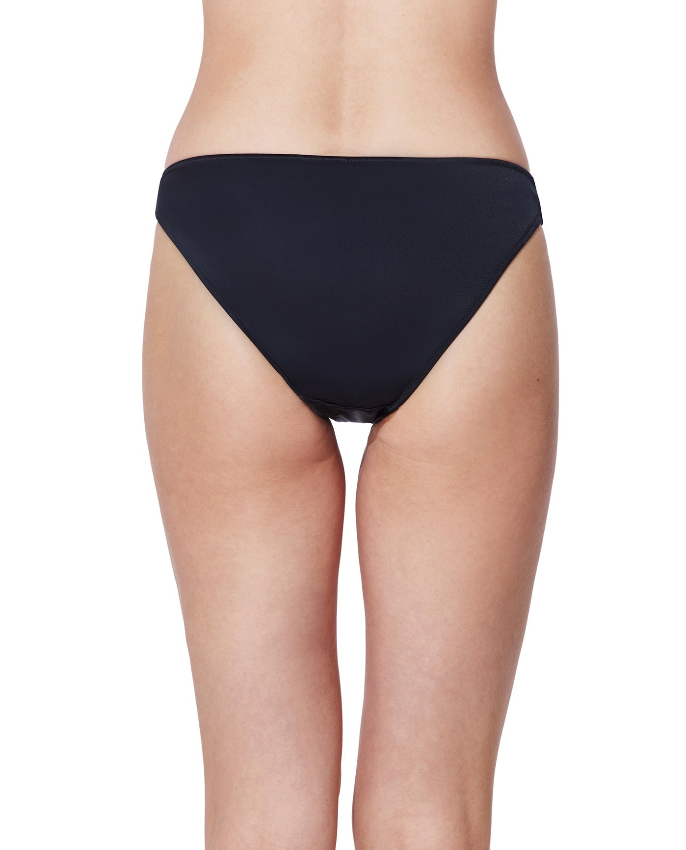 Back View Of Mademoiselle Mid Waist Bikini Bottom | mademoiselle-black
