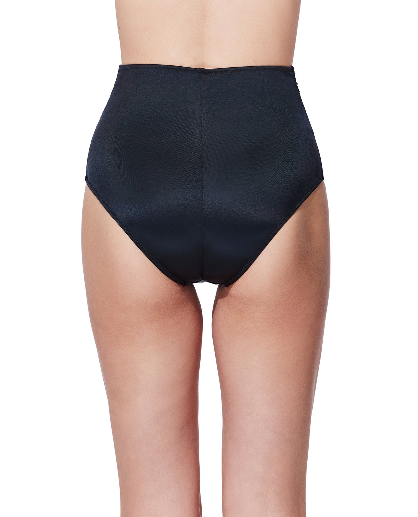Back View Of Mademoiselle High Waist Bikini Bottom | mademoiselle-black
