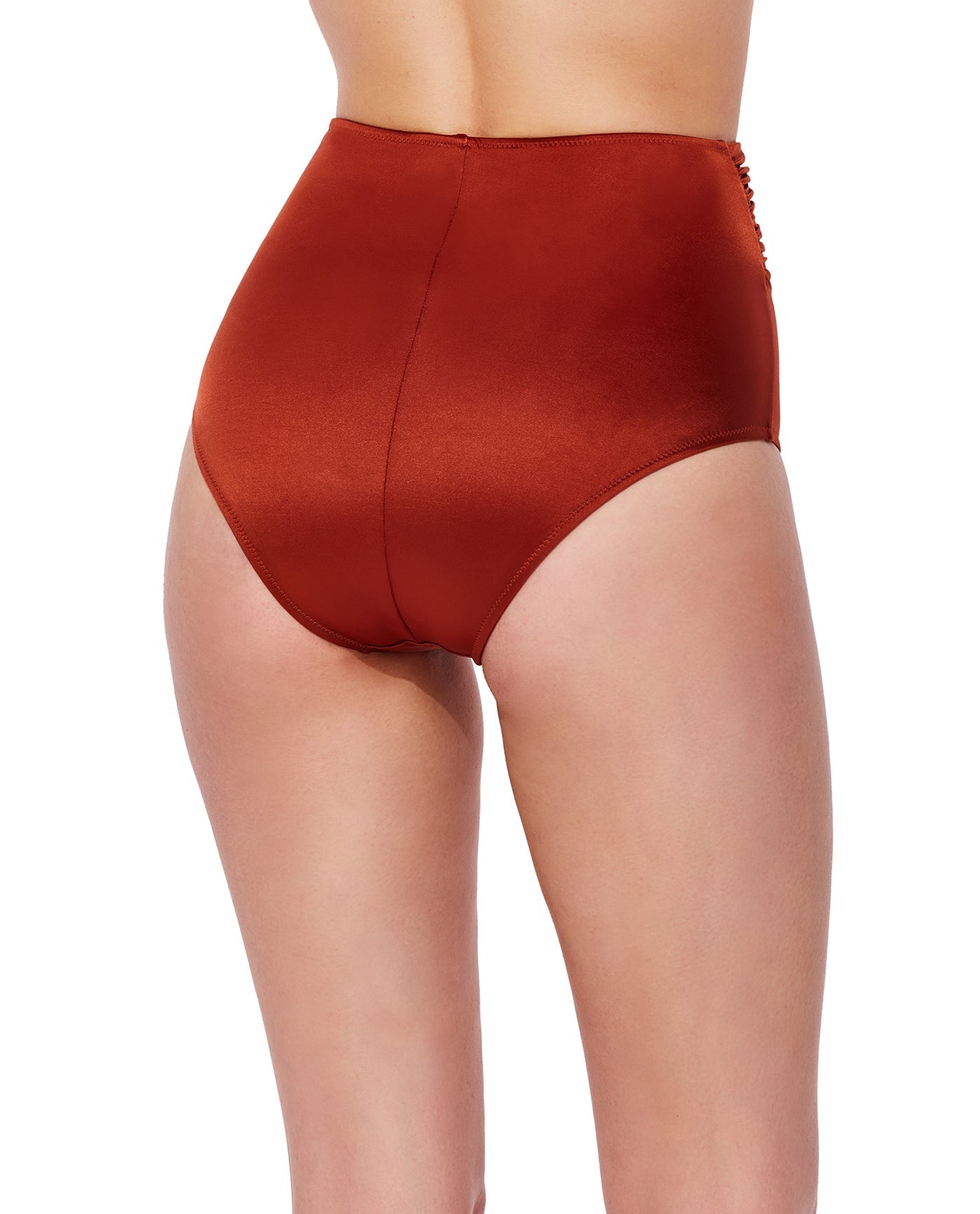 Back View Of Mademoiselle High Waist Bikini Bottom | mademoiselle-brick
