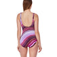 Back View Of Marble Dream V-Neck Surplice One Piece | Dream-Pink-Multi 
