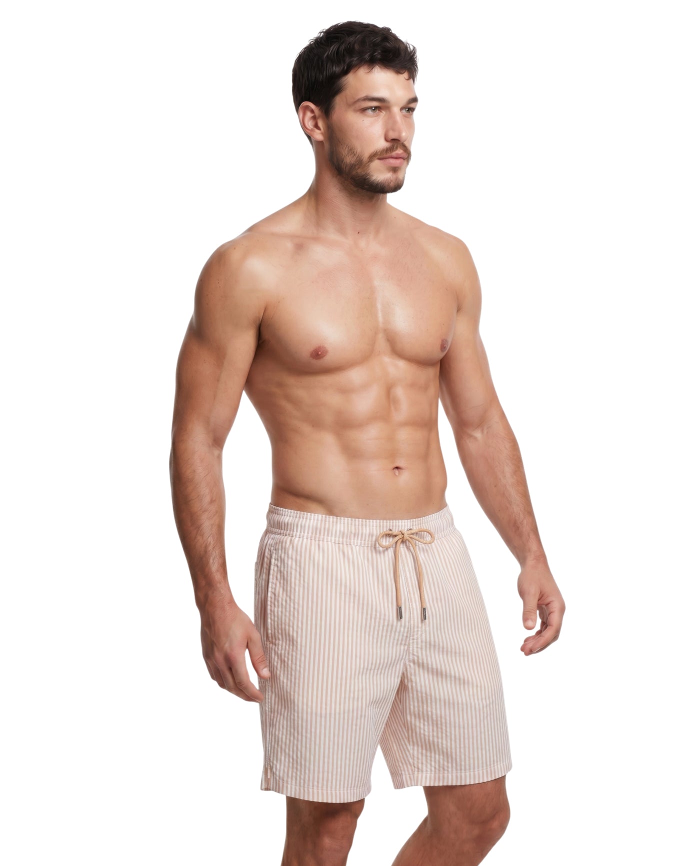 Beach Bound 7" Swim Trunks-White/yell