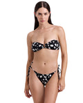 Marguerite Bandeau Bikini Top-Blk/wh/yel