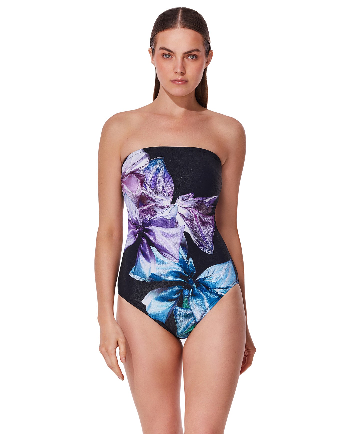 Pretty Women Bandeau One Piece -Blk/multi