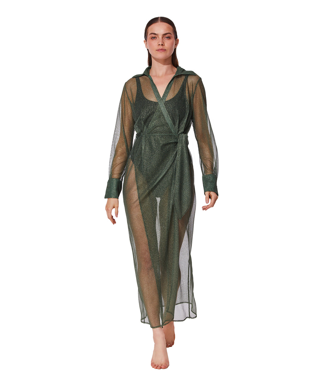 mesh wrap dress Gottex Women's Pretty Cover-Up - Green After winning VFiles Runway Size:5'9