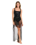 Pretty Woman Sheer Shimmer Pareo  -Black