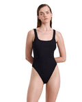 Maillot de bain une pièce Tulum à col carré - Noir