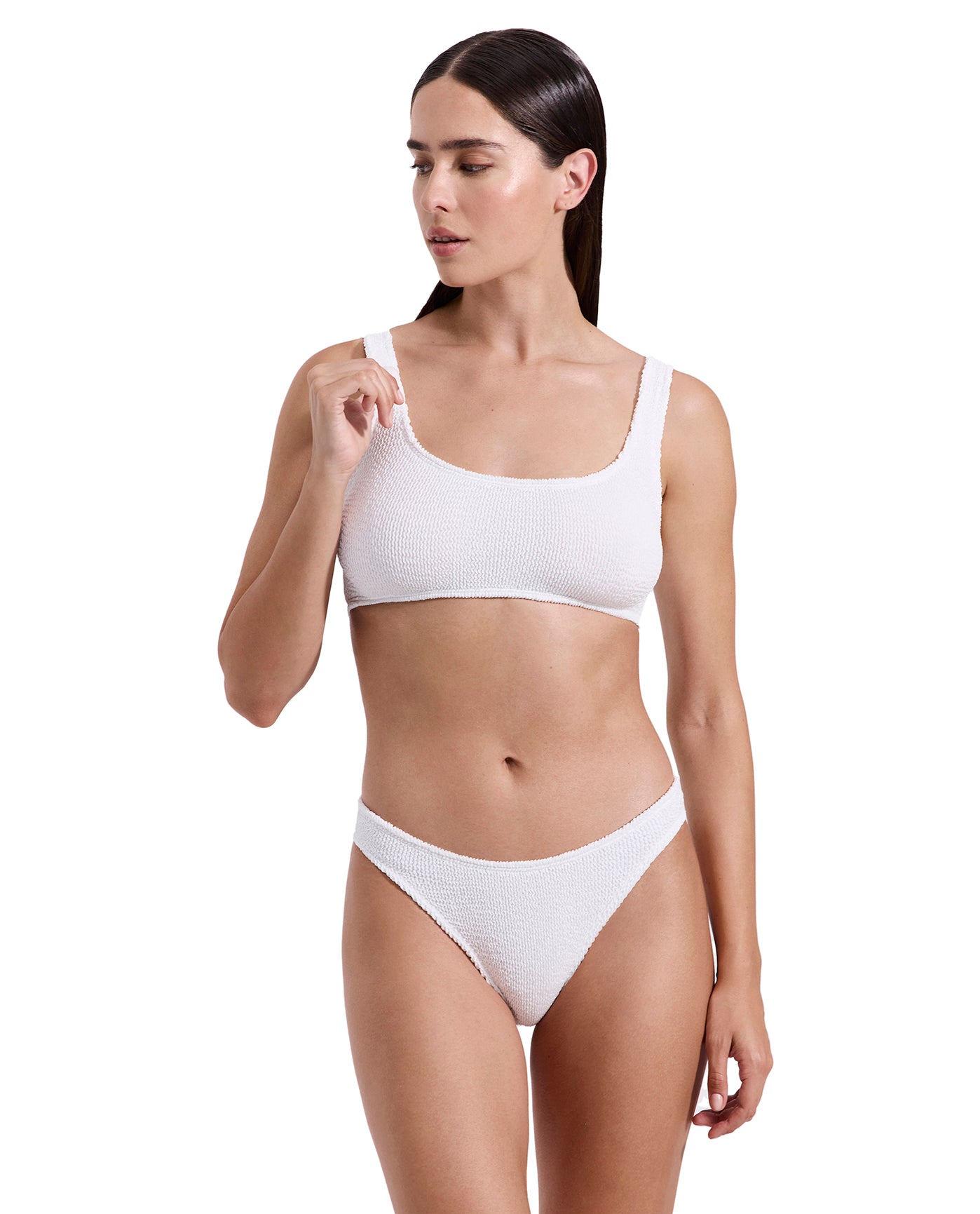 Tulum Square Neck Bikini Top-White