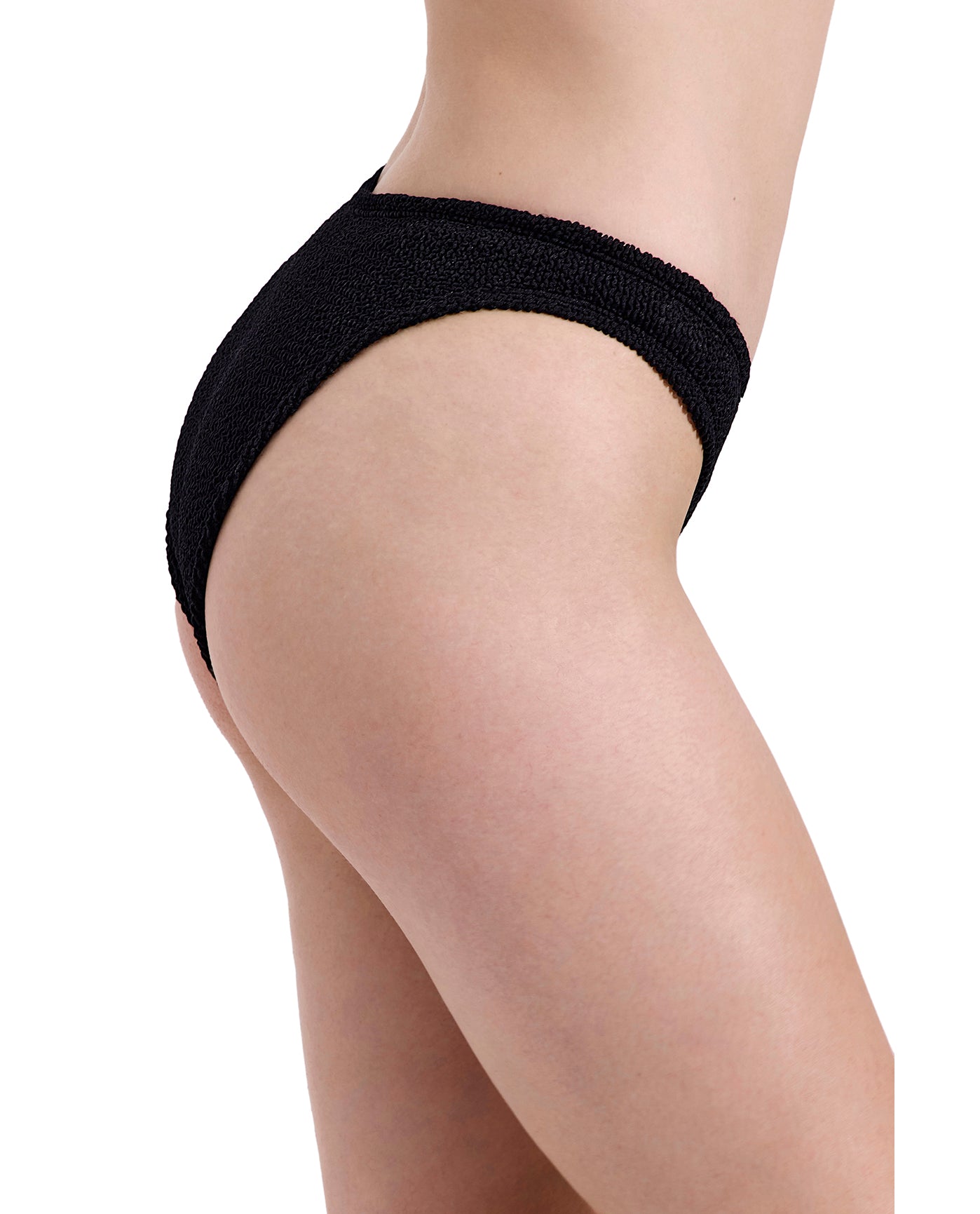 Tulum High Leg Low Rise Bikini Bottom-Black