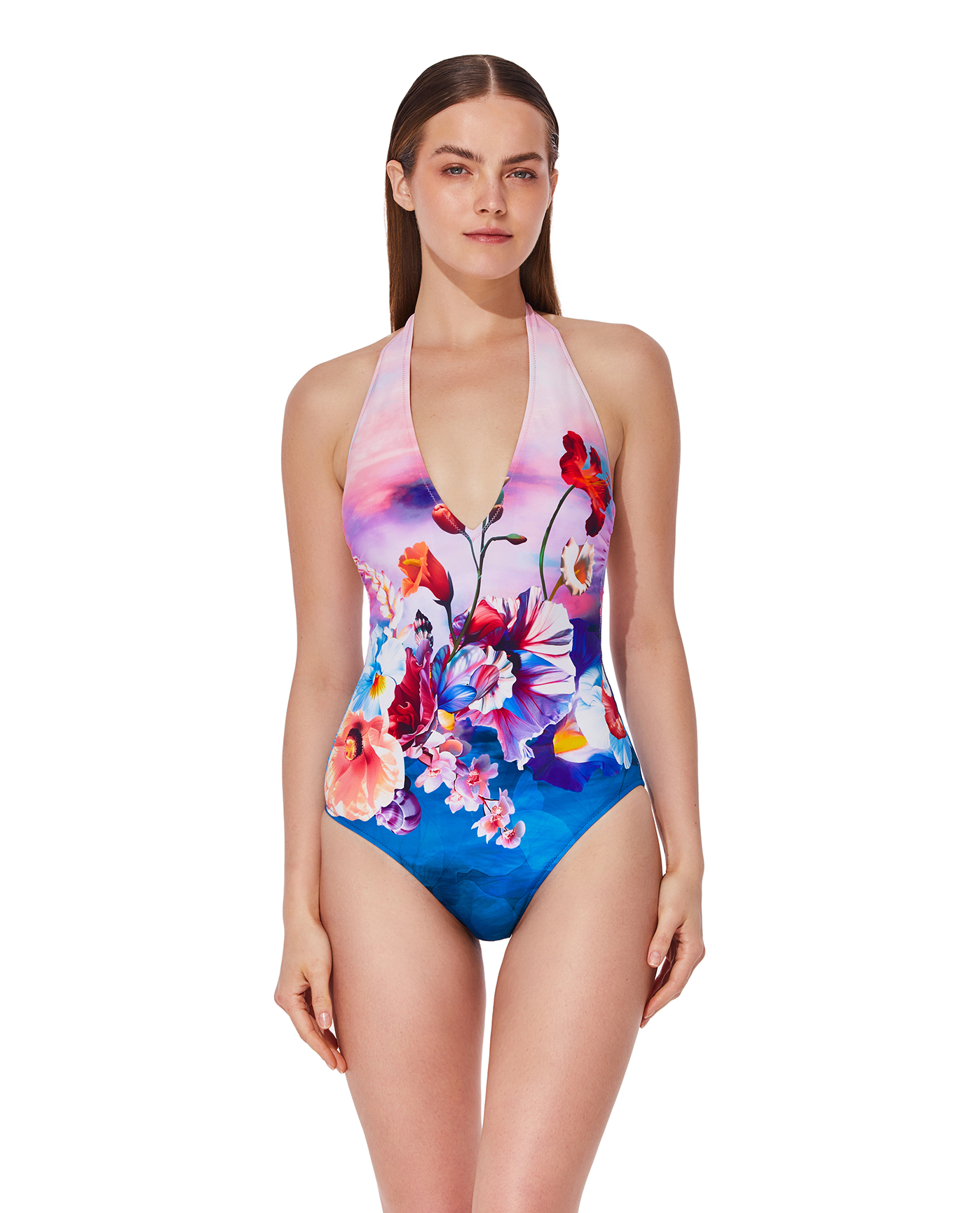 Front View Of Under The Sea Halter One Piece | the-sea-multi


