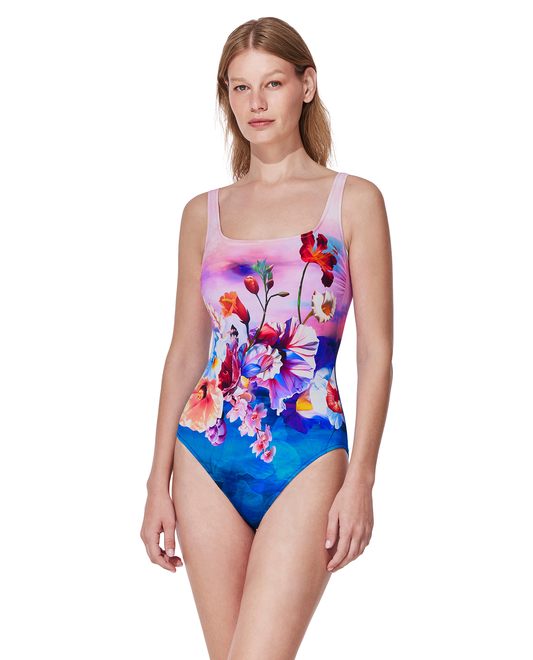 Front View Of Under The Sea Square Neck One Piece | the-sea-multi
