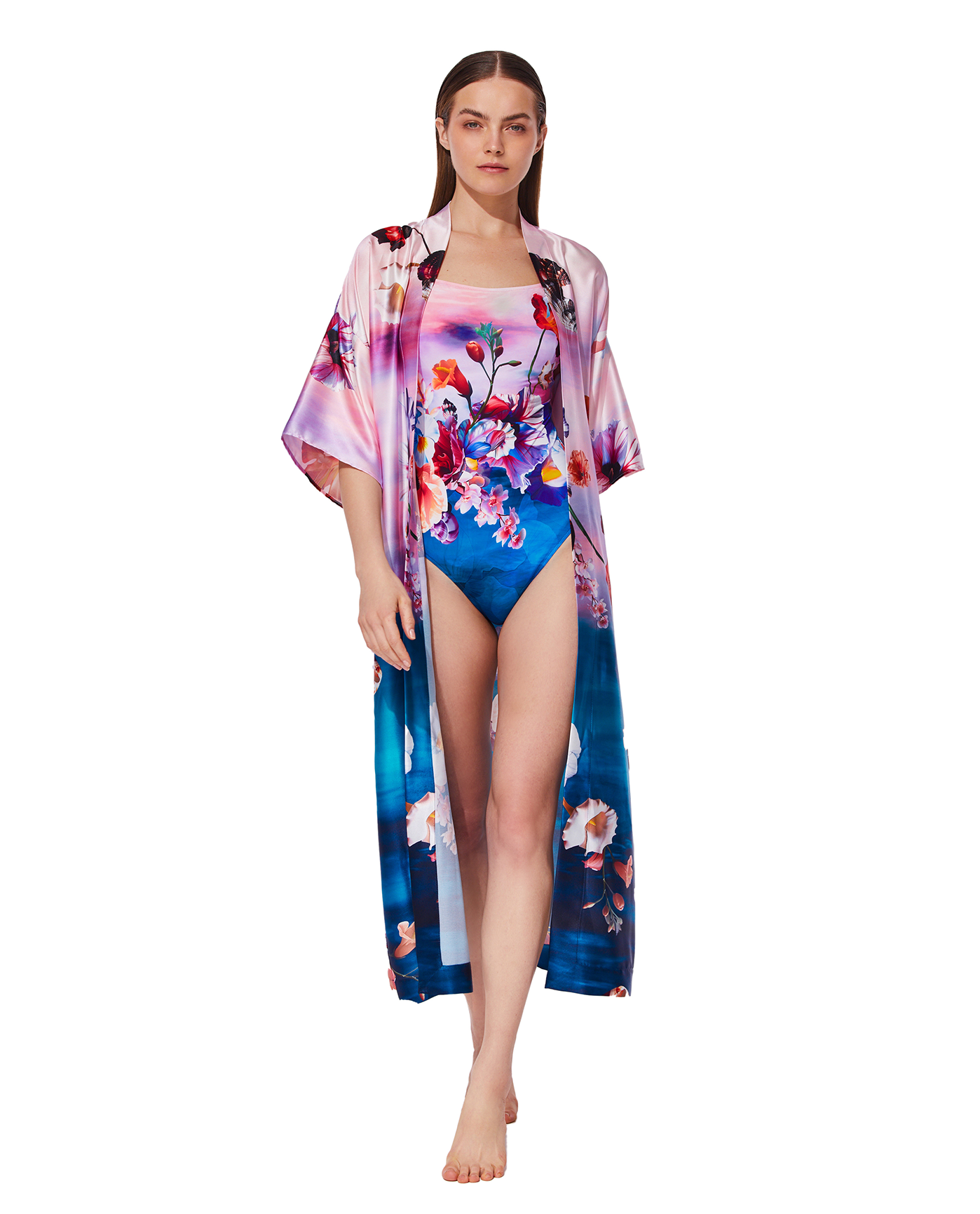 Front View Of Under The Sea Robe Cover-up  | the-sea-multi
