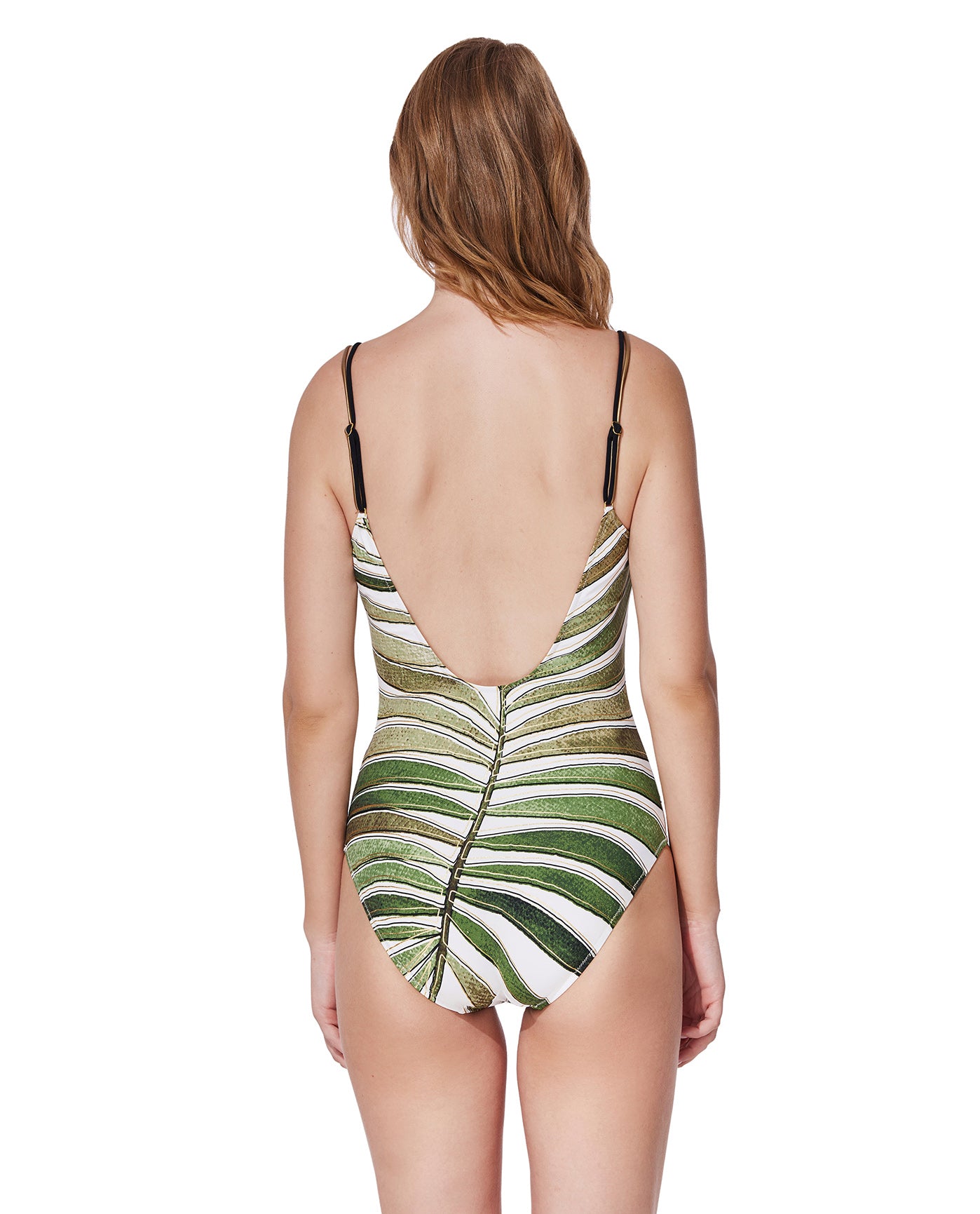 Willow Round Neck One Piece-Wh/grn