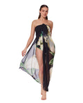 Yuri Flower Pareo-Blk/crm